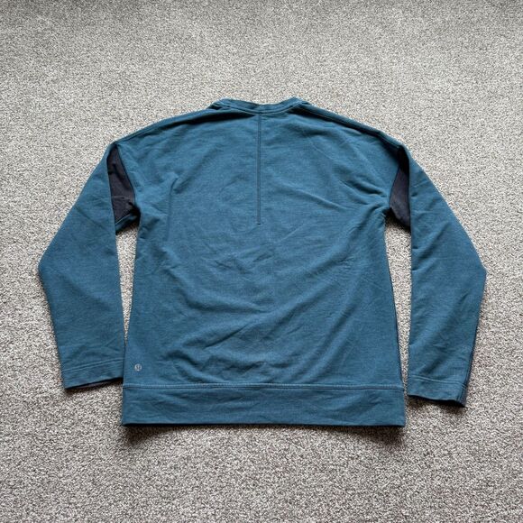 LULULEMON REVERSIBLE SWEATSHIRT CREWNECK BLUE GRAT GEOMETRIC CREW TERRY MENS S - Picture 2 of 7